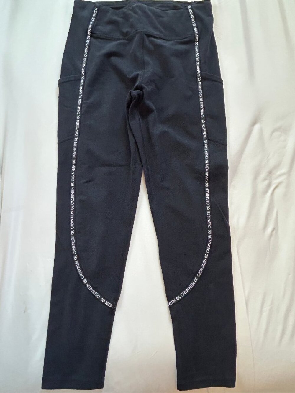 CALVIN KLEIN PERFORMANCE WOMEN’S BLACK & WHITE WORKOUT LEGGINGS PANTS SIZE M